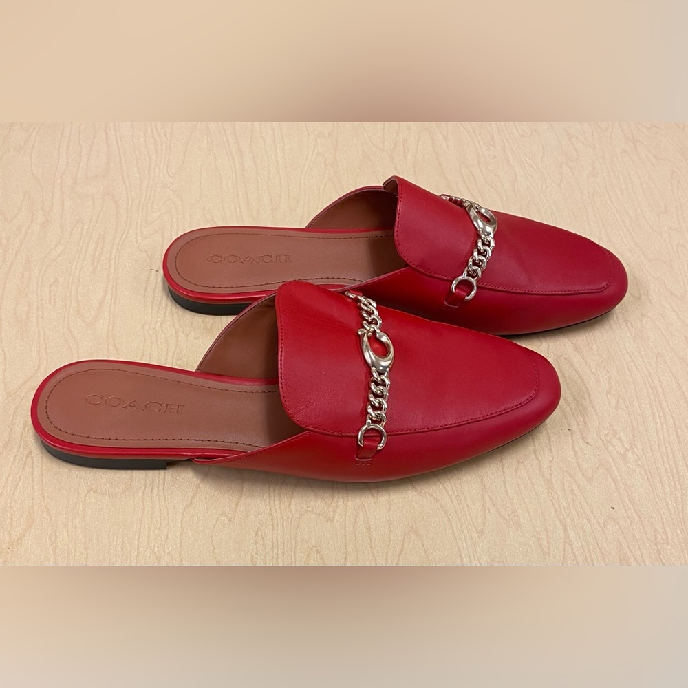 COACH Sofie Slides- In Electric Red, Size 10B